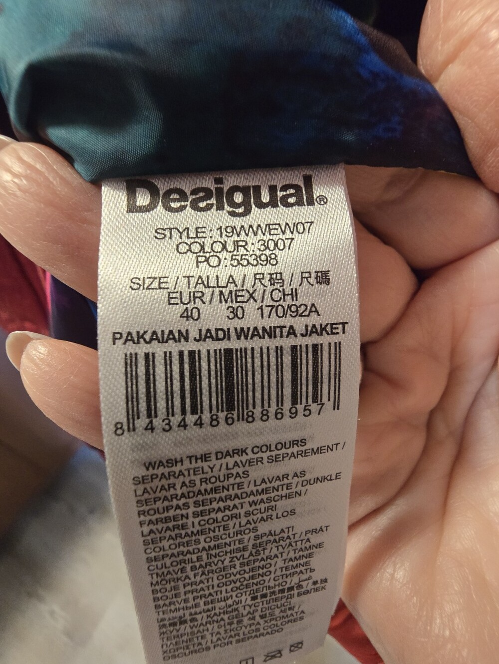 Desigual Red Quilted Puffer Jacket with High Collar - Picture 3 of 8